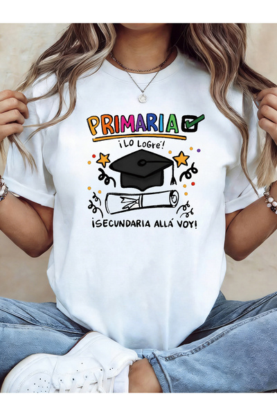 En22 تي شيرت نسائي من PRIMARIA بتصميم إسباني "iLo Logre" - قميص بأكمام قصيرة ...