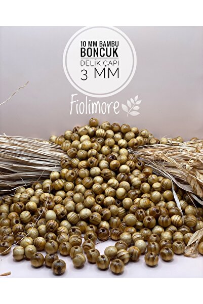 Fiolimore 10 mm Bamboo Beads (25 Gr 80 Pieces) Hole Diameter 3 mm Macrame Jew...