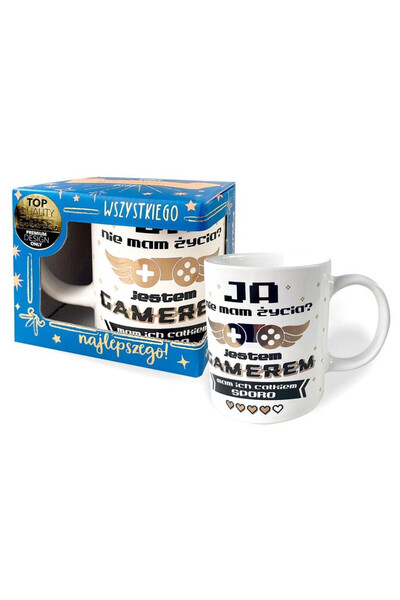 KUKARTKA Cana Premium  "Sunt un Gamer " – portelan 300 ml, cutie decorativă