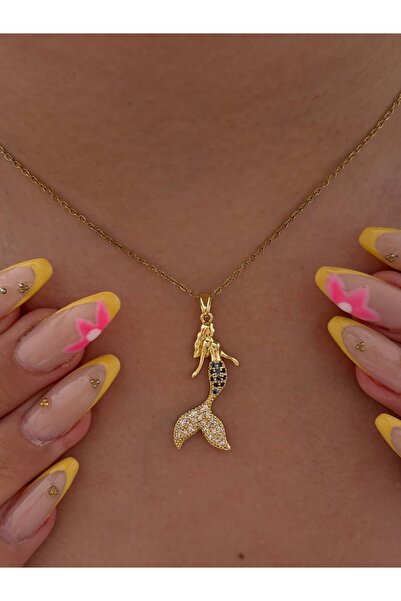 lumirajewel mermaid gold kolye | çelik