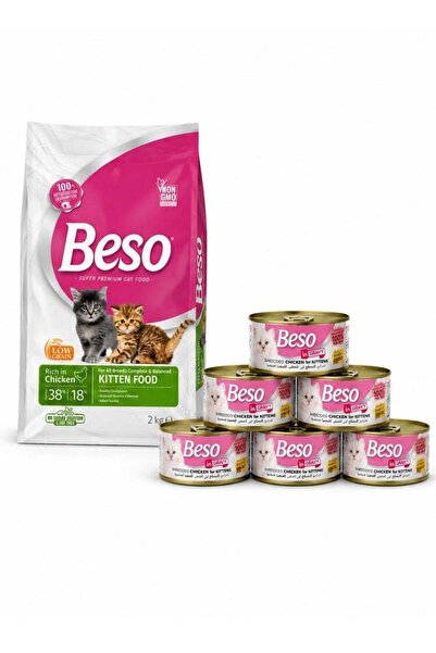 Beso Kitten Growth Bundle Complete & Balanced Chicken Dry Kitten Food 2kg + S...
