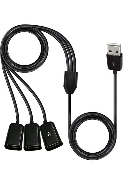 Generic كابل USB متعدد المنافذ، 3 في 1، USB 2.0 ذكر إلى 3 منافذ USB أنثى، كاب...