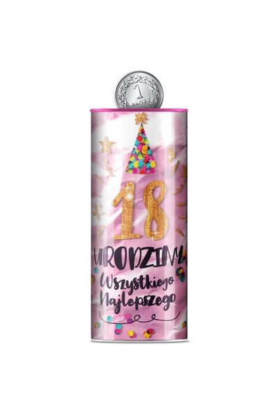 KUKARTKA Cutie Pusculita "Ziua de nastere 18" înălțime 16 cm, compartiment pe...