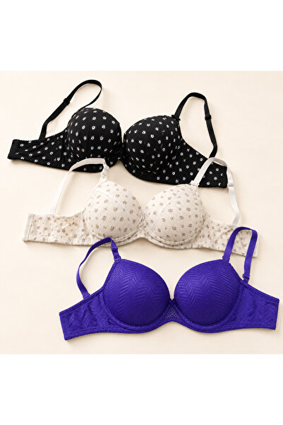 MADE Women's Padded 3-Piece Bra Set Size 48