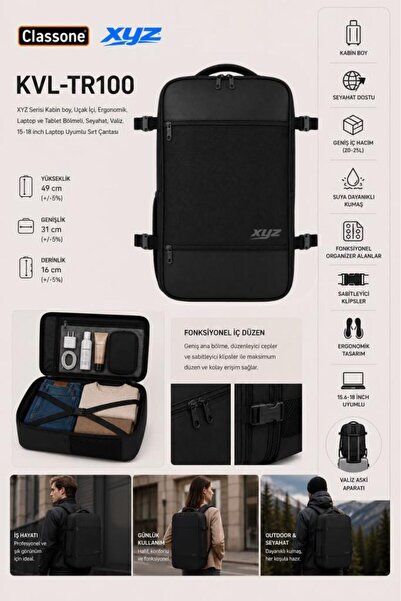 Classone XYZ Serisi KVL-TR100 Kabin Boy ,Uçak İçi , Ergonomik, Laptop ve Tabl...