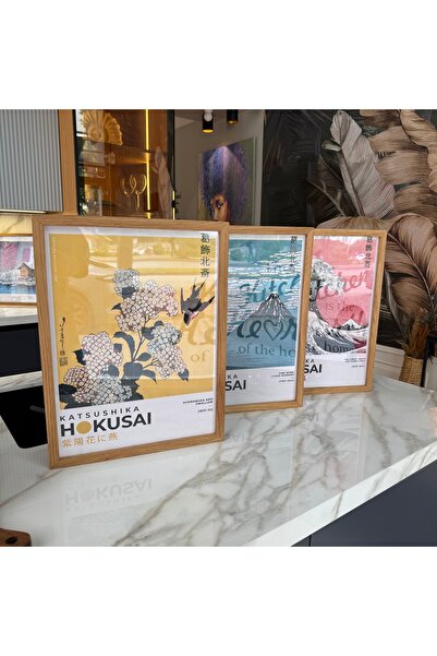 FlorenziArt 3’lü 30x40 cm Naturel Meşe Galeri Duvarı Poster ve Sanat Baskısı ...
