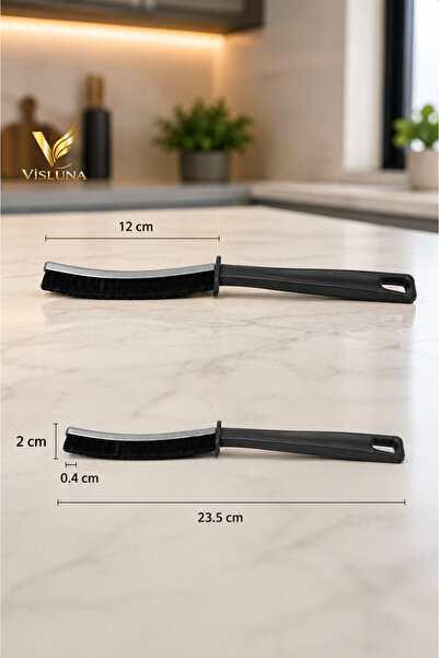 VİSLUNA ( 2 Adet ) İnce Temizlik Detay Fırçası - Banyo, Mutfak, Balkon, Klozet, Lavabo, Davlumbaz Temizleme Fırçası