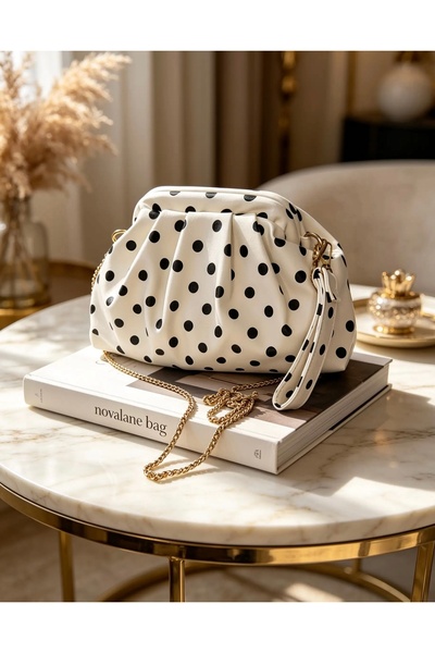 NOVALANE BAG Puantiyeli Zincir Askılı El & Omuz Çantası