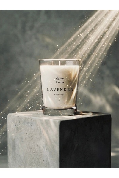 Gamy Crafts Lavanta Kokulu Mum - %100 Doğal Soya Mumu - Dekoratif Cam Bardak ...