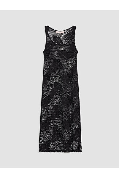 LC Waikiki Peak New Season U-Neck Patterned Women's Beach Dress