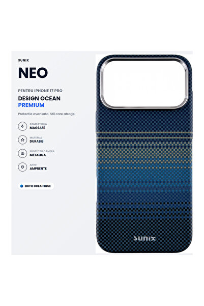 Sunix Husa Neo pentru iPhone 17 Pro, Compatibila MagSafe, Design Carbon Premi...