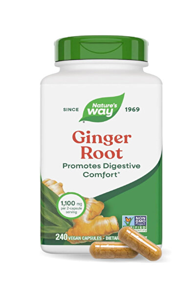 Nature's Way Ginger Root Capsules, 1100 mg per 2-Capsule Serving Ginger 240 C...