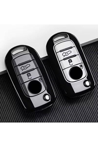 Fiat Egea Sustalı beyaz-gri Oto Anahtar Kumanda Kabı Kılıfı Premium Oto Anahtarlık
