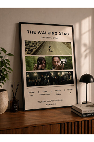 Bukalemun Shop The Walking Dead Dizi Afişi (Siyah Çerçeveli)- A4 Minimalist P...