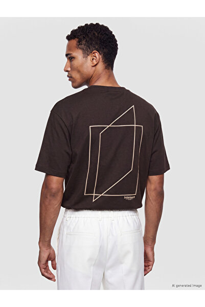 LC Waikiki Lcw vision brown crew neck Printed men's t-shirt