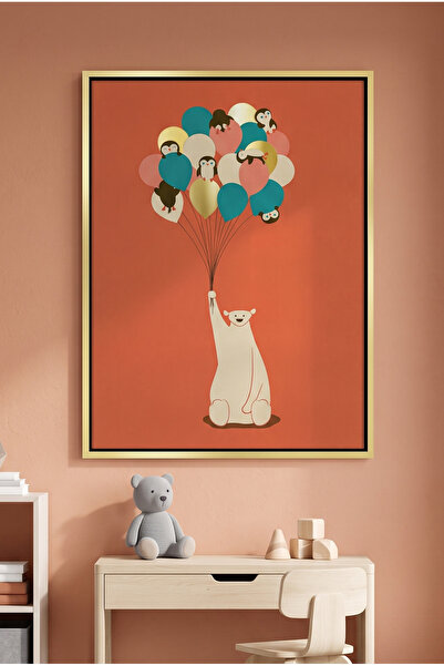Jasmine Art Polar Bear Balloons Kids Wall Art | Portrait Framed Canvas Print ...