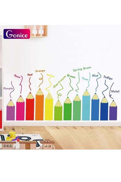 Gonice Color Educational Wall Decals Kids Large,Nursery Daycare Playroom Wall...