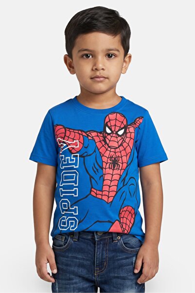 Marvel Toddlers Boy Spidey Short Sleeve Top, Blue