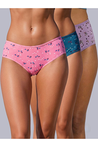 Eden By Styli Pack of 3 - Cotton Printed Full Coverage Hipster Briefs