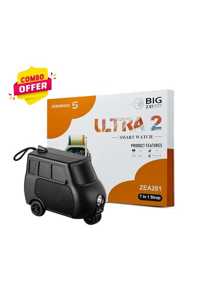 Zen Store مجموعة من قطعتين - ساعة ذكية Zerospace Ultra 2 مع 7 أحزمة وسماعة بل...