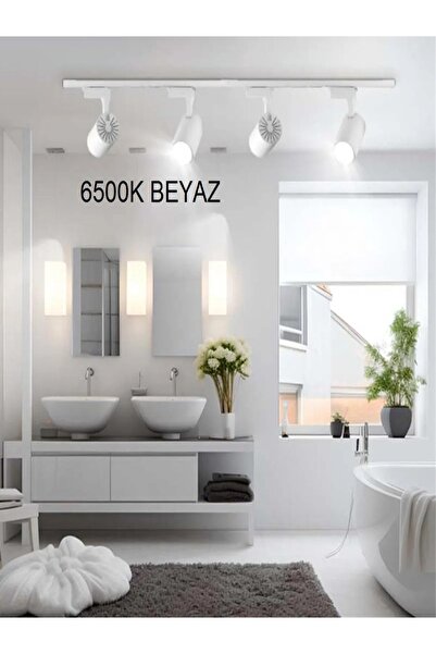 Empressco 6 Adet Beyaz ve Günışığı LED Ray Spot ile 2m Raylı Armatür Seti