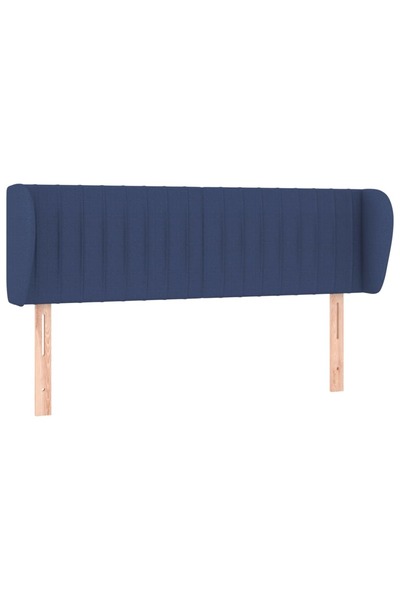 vidaxl Tăblie de pat cu aripioare, albastru, 147x23x78/88 cm textil