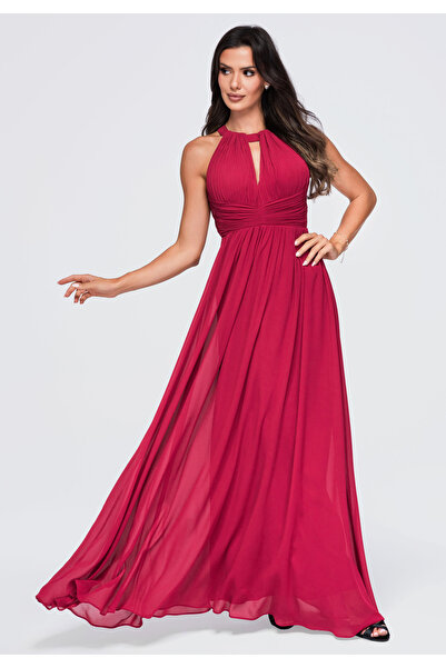 Larica Women's Evening Dress, Maxi Length, Halter Neckline LA-OM-DLR358