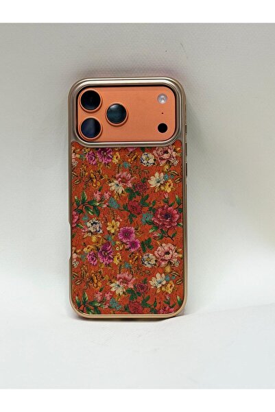 EFCASE iPhone 17 Pro Max Tuval Kılıf - Egzotik Lotus Desenli Sanatsal Koruyucu