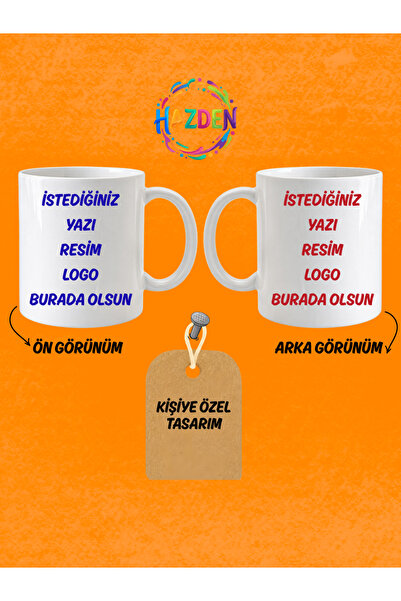 HAZDEN Kişiye Özel Fotoğraflı ve Yazılı Kupa Bardak - Kendin Tasarla Hediyelik
