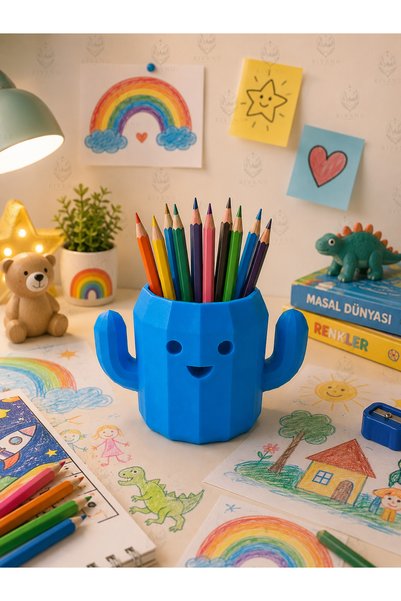 RIVEND Decorative Cactus Pen Holder – 3D Printed Desktop Organizer