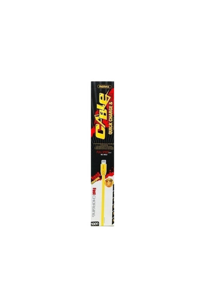 Remax Επίπεδο καλώδιο USB 2.0 σε micro USB, κίτρινο, 2μ (Πλήρους Ταχύτητας)