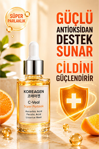 Koreagen C-Veal C Vitamini Serum Leke Karşıtı Serum Antioksidan Serum Cilt To...