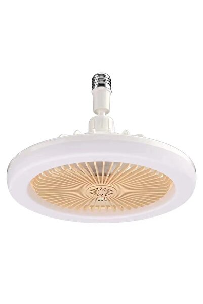 DealsReall Ventilator de tavan cu soclu E27 și lumină LED, silențios, cu tele...