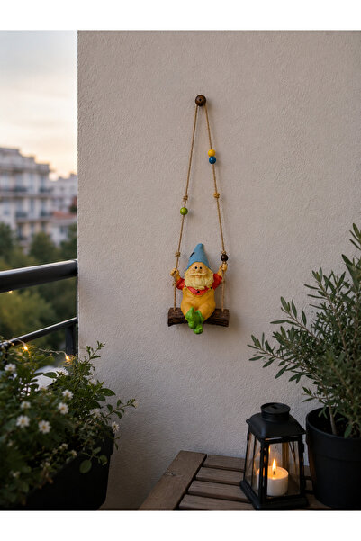 ps_studio.handmade El Yapımı Salıncakta Oturan Dekoratif Cüce Ağaç Süsü ölçü:...