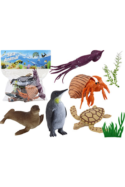LEAN Set de figurine cu animale marine și plante, 8 elemente, 30 x 25 x 7 cm,...