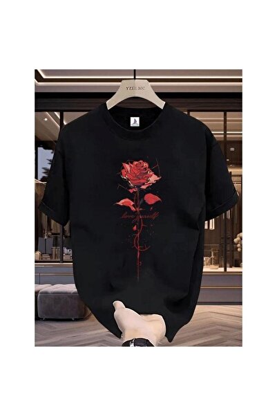 bellanova Unisex πολύχρωμο μπλουζάκι με στάμπα Oversize Streetwear Άνετη εφαρ...