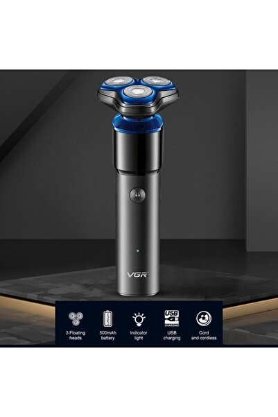 VGR V-325 Premium Cordless Rechargeable IPX6 Fully Waterproof 3 Head Electric...