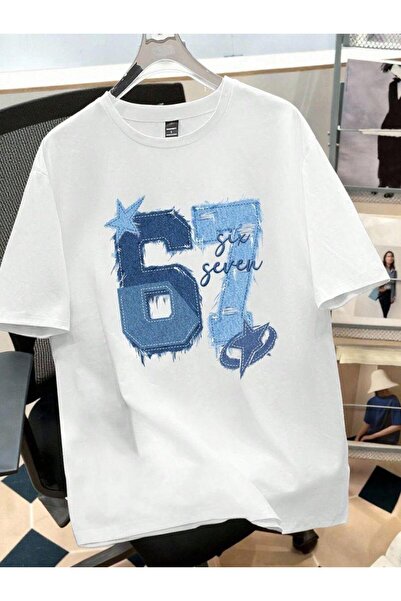 classy moda Unisex Colorful Oversize Printed T-Shirt Streetwear Comfortable F...