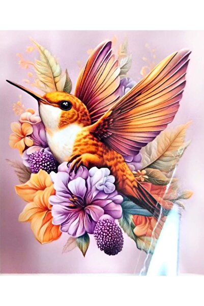LİVA CRAFT Art & Craft Diamond Mosaic Painting, 50X40Cm Hummingbird Bead Glui...
