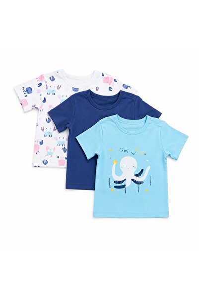 PALM PEANUTS Baby Boys 3-Pack Cotton T-Shirts | Soft Short Sleeve Toddler Gra...