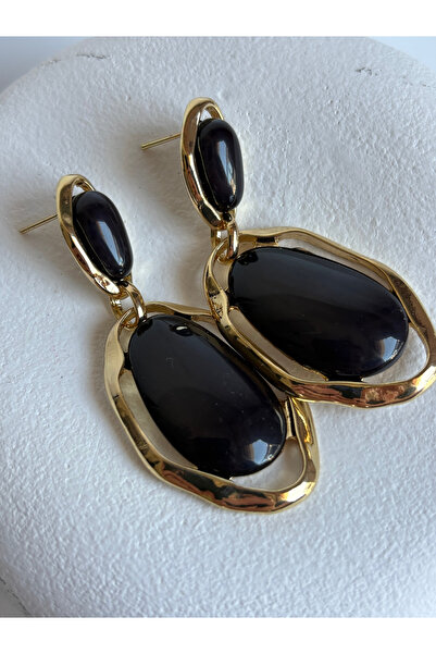 BHR AKSESUAR Black Dangle Earrings (6.5 cm)