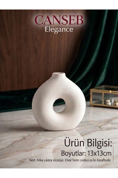 CANSEB Elegance 13X13Cm - Premium -Decorative Donut Vase - Hand Painted Craft...