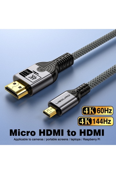 Choice1 1m 4K144Hz UGOURD Micro HDMI to HDMI Cable 4K 60Hz 4K@144Hz UHD HDR H...