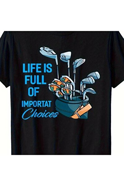 45 BPM Men'S Golf-Themed T-Shirt Vintage Club Pattern "Life Is Full Of Import...
