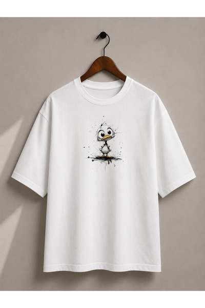 ANEMOS Wear Tricou unisex cu imprimeu alb Little Quack Premium |   Design dră...