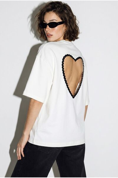 Hiccup LUCCI Tricou Oversized Cu Decolteu Rotund Și Decupaj