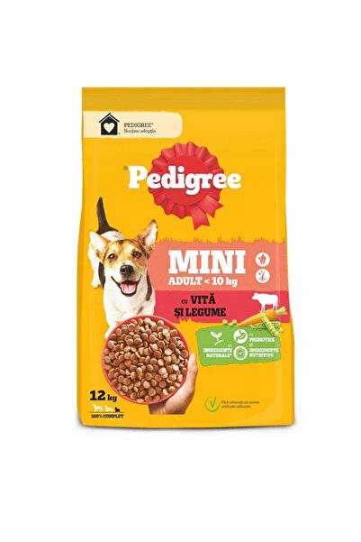 Pedigree Hrană uscată pentru câini adulți, rase mici, vită și legume, 12 kg