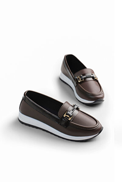 Tonny Black Women's Brown Comfortable Fit Non-Slip Sole Buckle Loafer