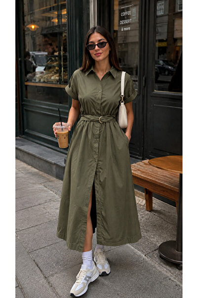 get crazy collection ROCHIE CAMOȘĂ DE DAMĂ DIN POPLIN CU CUREA