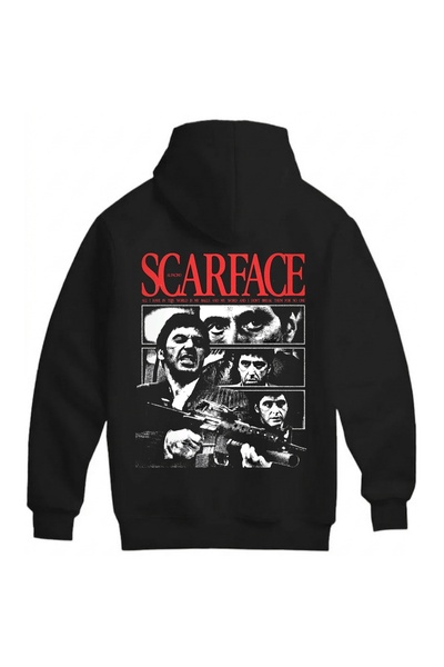 SVART WEAR سويت شيرت سكارفيس للجنسين كبير الحجم مصنوع من القطن بنسبة 100%